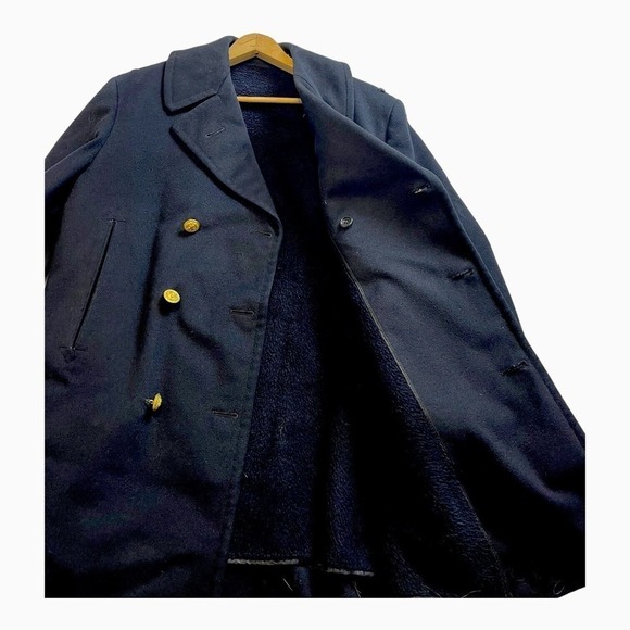 US NAVY Naval Academy Vintage Peacoat Pea Coat 37 Reefer Gold Buttons - Picture 3 of 8